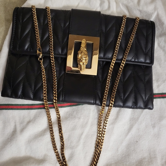 Authenttic Rare vintage Gucci Tom Ford era in black leather with Gold chain bag - Picture 4 of 10